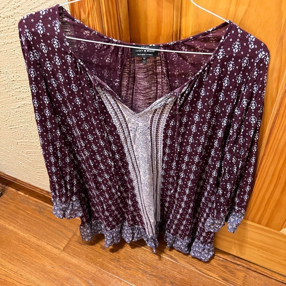 Lucky brand plum colored blouse size 1X